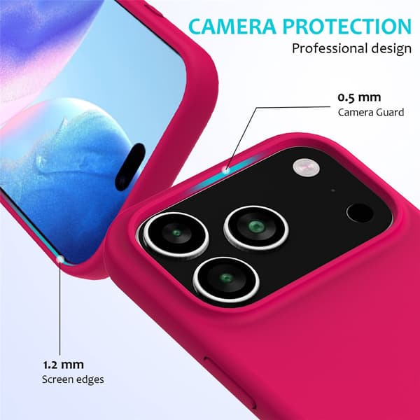 Silikonskal till iPhone 18 Pro Max stöttåligt Rosa