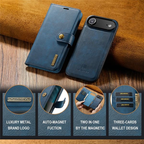 DG.MING 2-in-1 Magnet Wallet iPhone Air Blue