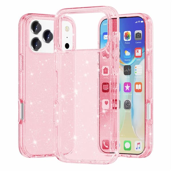 Mobilskal Glitter till iPhone 18 Pro Max Rosa