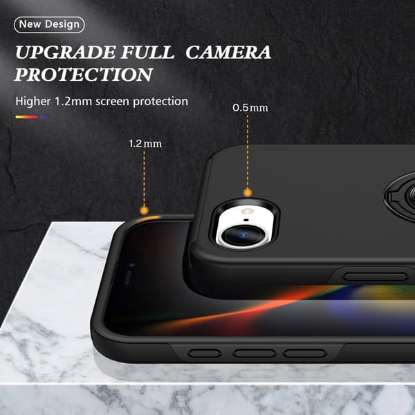 iPhone 16e Skal Med Magnetisk Ringhållare Svart