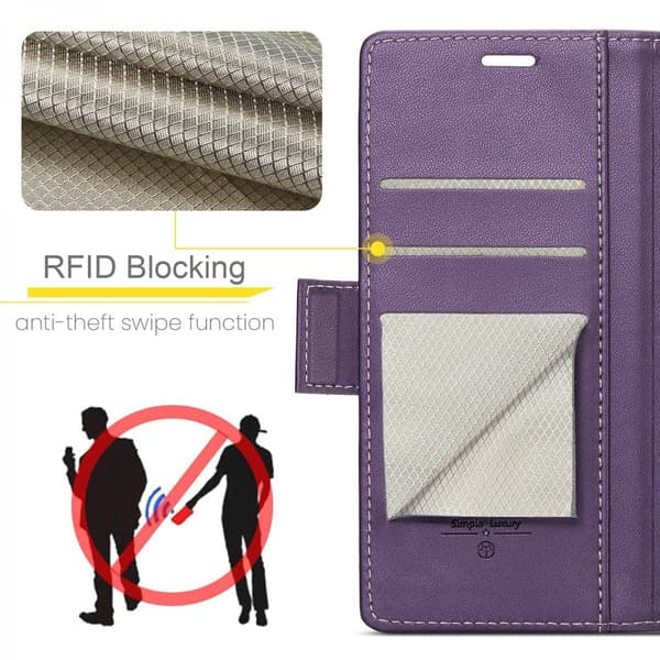CaseMe Slim Plånboksfodral RFID-skydd Google Pixel 10 Pro Lila