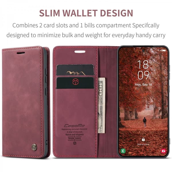CaseMe Slim Plånboksfodral Samsung Galaxy S26 Plus Röd