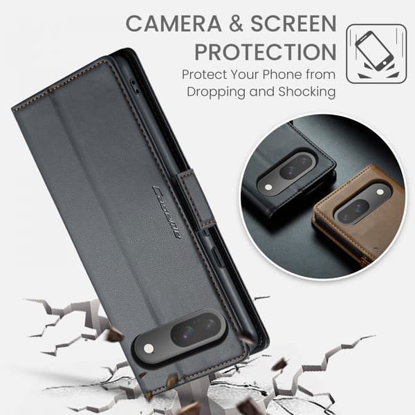 CaseMe Slim Plånboksfodral RFID-skydd Google Pixel 10 Pro Svart