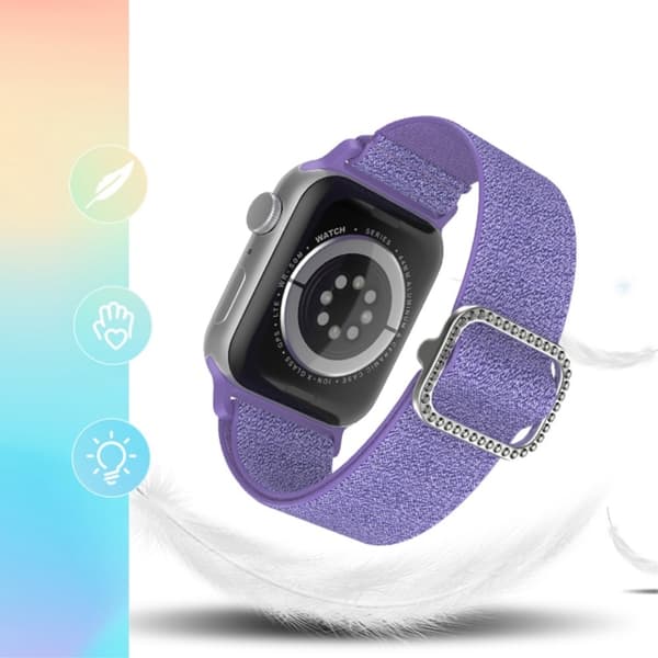 Elastiskt Nylonarmband Apple Watch Ultra 3 49mm Glitter Lila