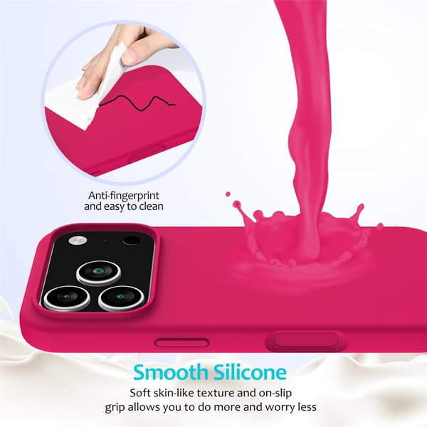 Silikonskal till iPhone 18 Pro Max stöttåligt Rosa