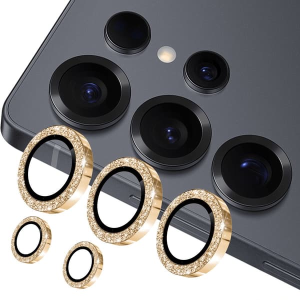Hat Prince Glitter Linsskydd Samsung Galaxy S26 Ultra Guld