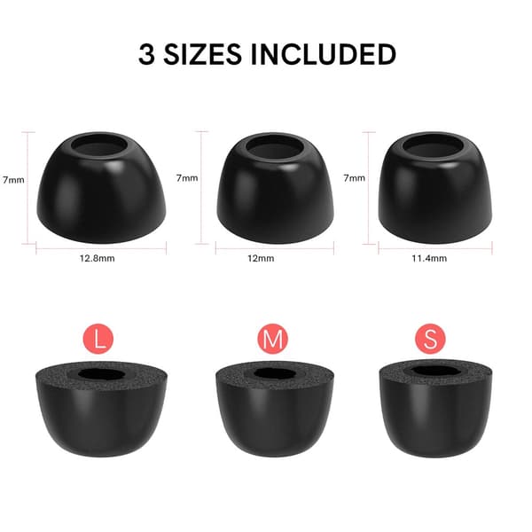 Ahastyle Galaxy Buds Pro Ear Tips (3-pack) Memory Foam Svart