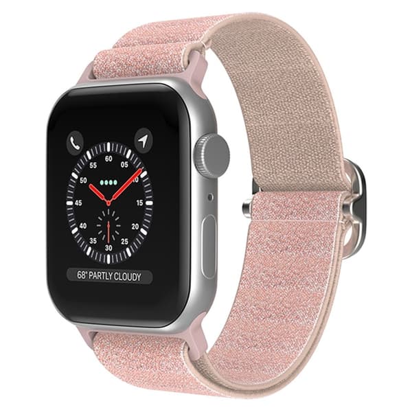 Elastiskt Nylonarmband Apple Watch Ultra 3 49mm Glitter Rosa
