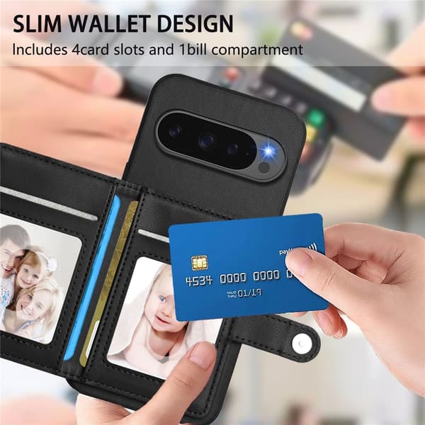 Plånboksskal RFID-skydd Google Pixel 10 Pro XL Svart