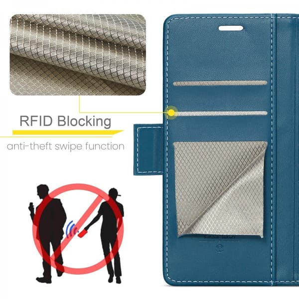 CaseMe Slim Plånboksfodral RFID-skydd Google Pixel 10 Blå