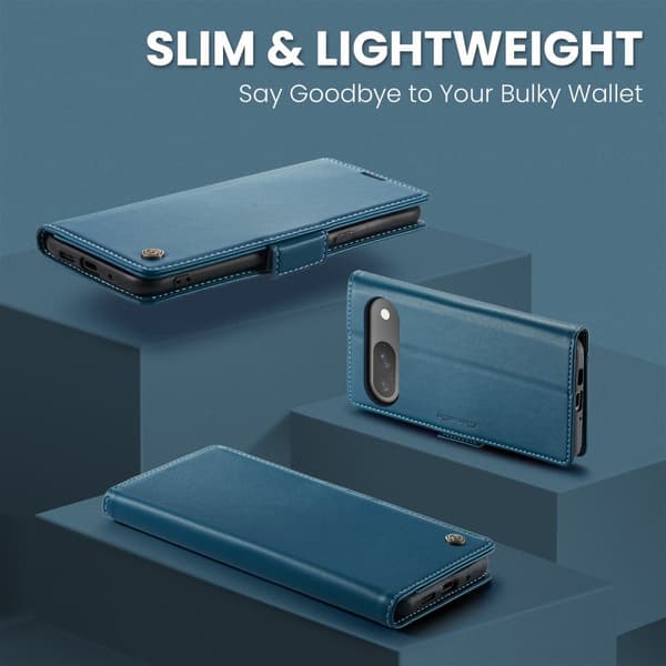 CaseMe Slim Plånboksfodral RFID-skydd Google Pixel 10 Blå
