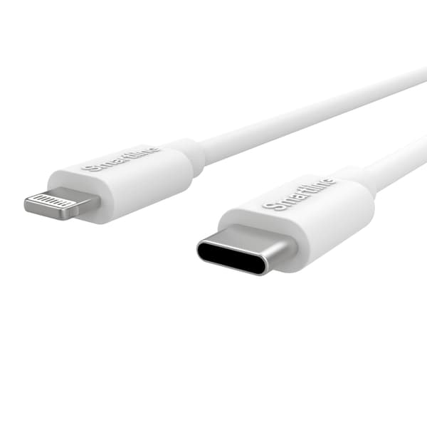 Smartline Lång USB-kabel iPhone 13 Pro Max 2m Lightning Vit