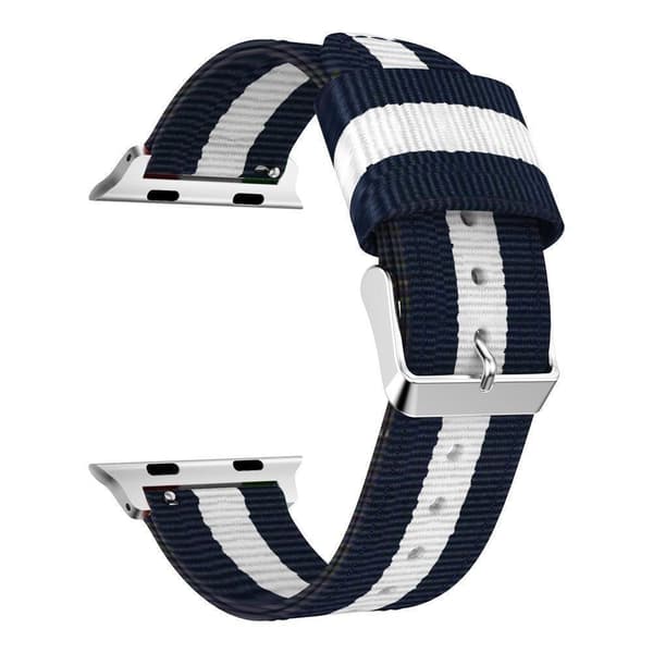 Nylonarmband Apple Watch Series 11 46mm Blå/Vit