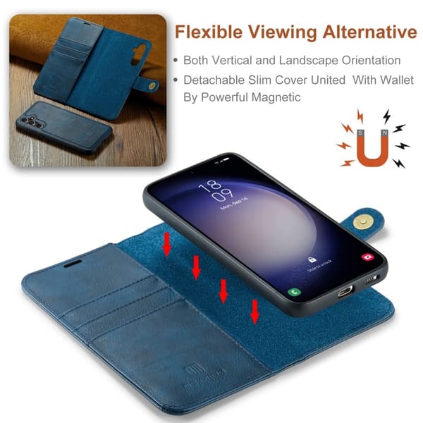 DG.MING 2-in-1 Magnet Wallet Samsung Galaxy A36 Blue