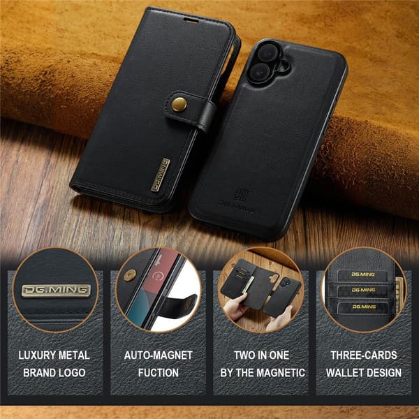 DG.MING 2-in-1 Magnet Wallet iPhone 17 Black