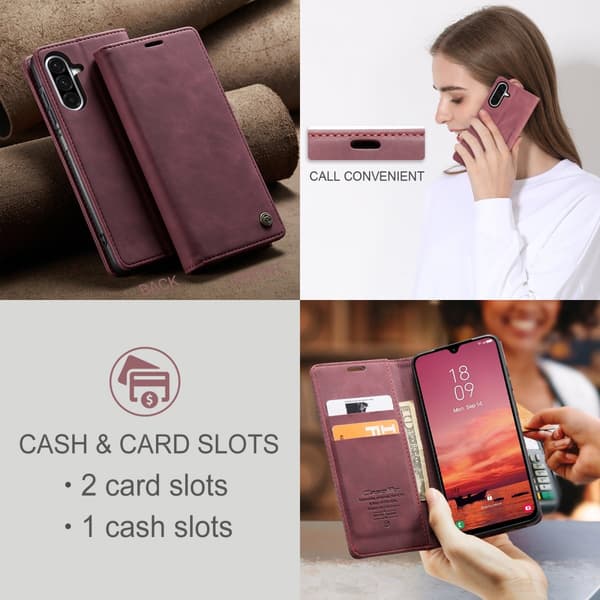 CaseMe Slim Plånboksfodral Samsung Galaxy A57 Röd