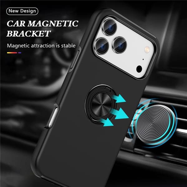 iPhone 17 Pro Skal Med Magnetisk Ringhållare Svart