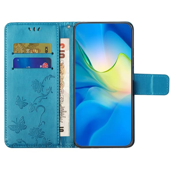 Läderfodral Fjärilar Samsung Galaxy A37 Blå