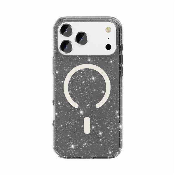 Glitter MagSafe Skal iPhone 17 Pro Transparent Svart