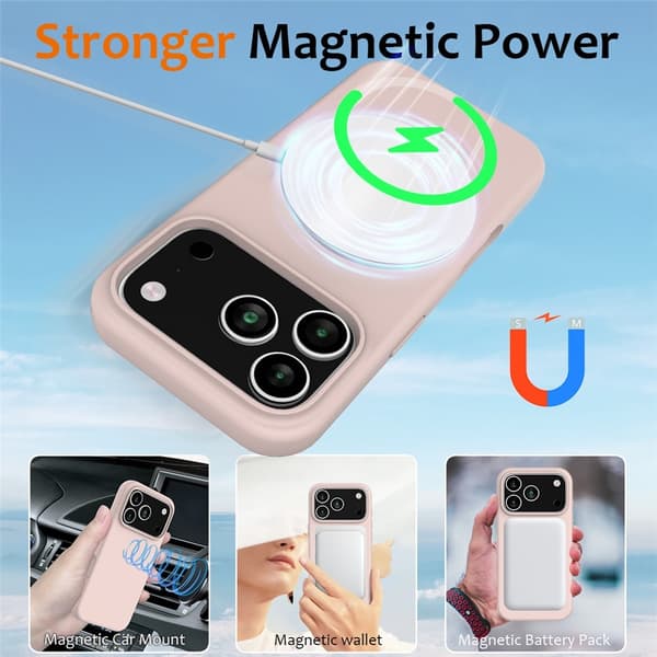 MagSafe Silikonskal iPhone 17 Pro Rosa