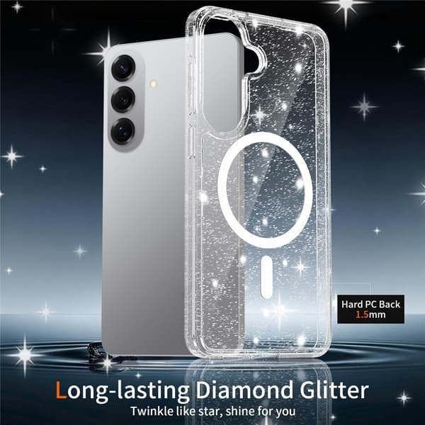 Glitter MagSafe Skal Samsung Galaxy S26 Plus Transparent