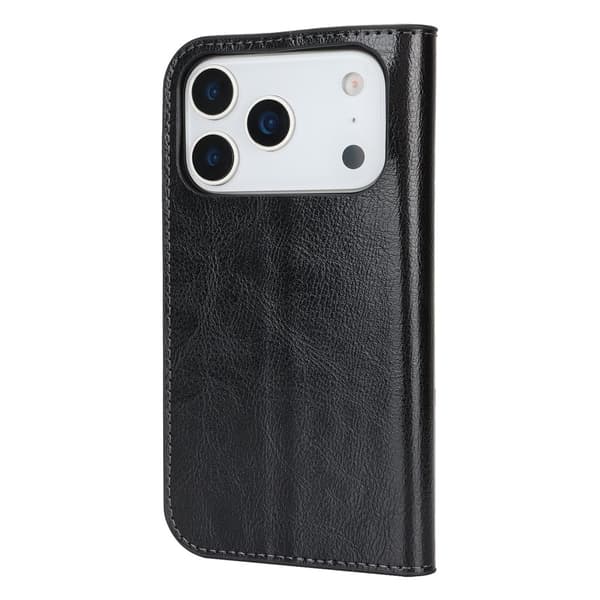 Mobilfodral iPhone 17 Pro Äkta Läder Svart
