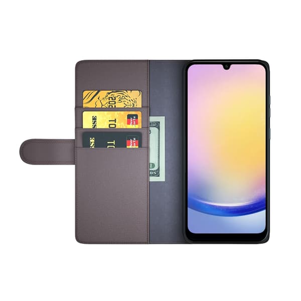 Äkta Läderfodral Samsung Galaxy S25 FE Brun