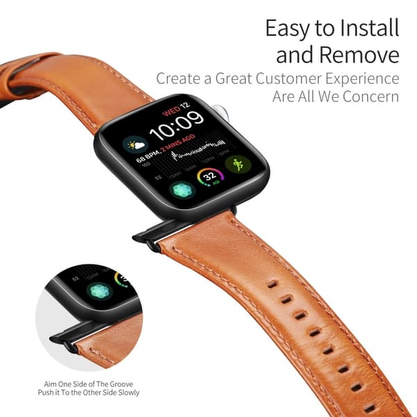 Dux Ducis Läderarmband Apple Watch Ultra 3 49mm Cognac