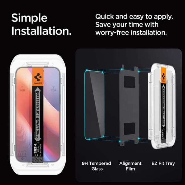 Spigen iPhone 17 Screen Protector GLAS.tR EZ Fit (2-Pack)