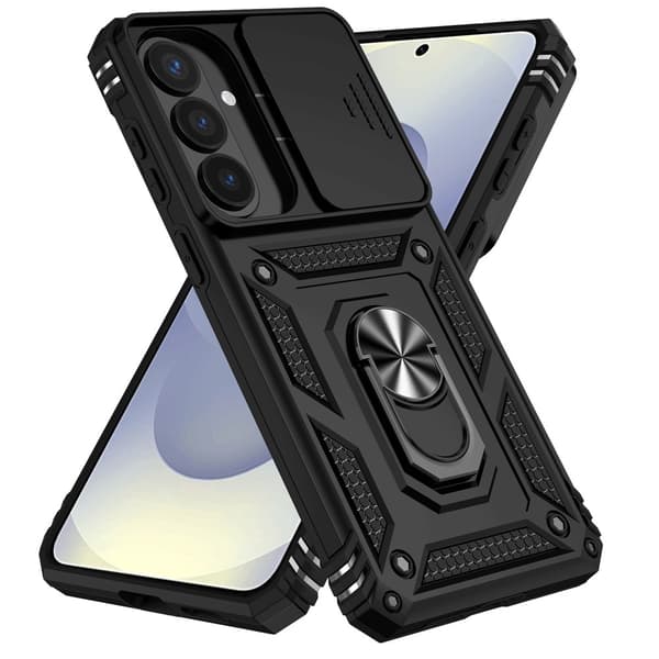 Hybridskal Samsung Galaxy S26 Plus Ring + Kameraskydd Svart