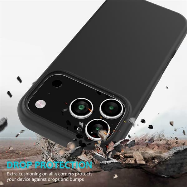 Silikonskal till iPhone 18 Pro Max stöttåligt Svart
