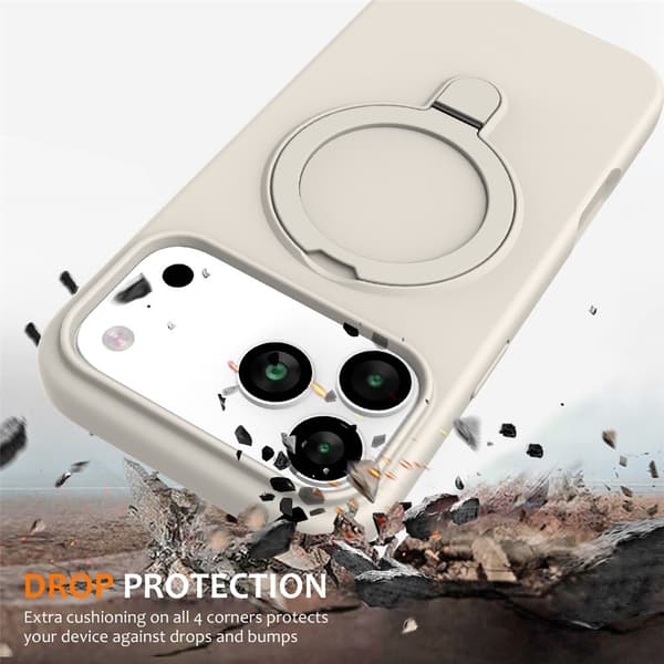 Silikonskal Kickstand MagSafe iPhone 17 Pro Beige