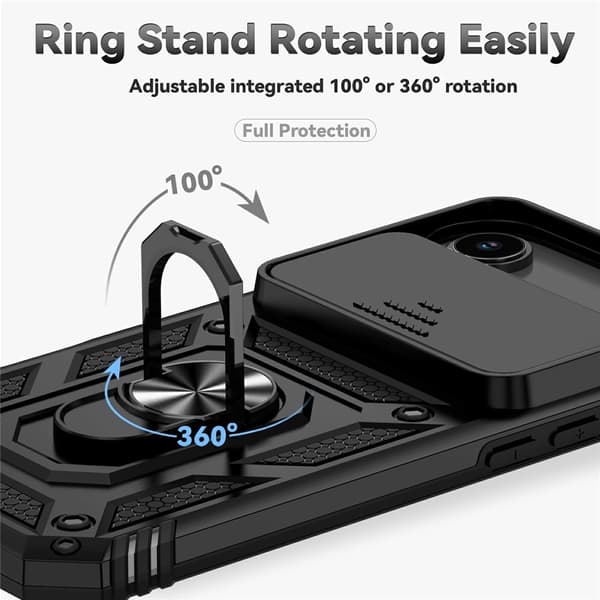 Hybridskal iPhone Air Ring + Kameraskydd Svart