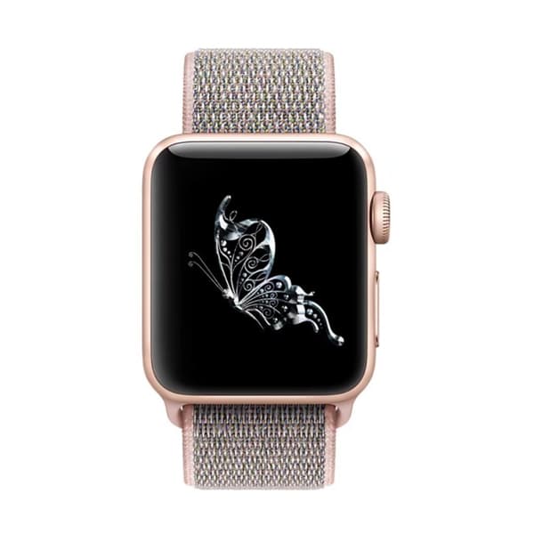 Nylonarmband Apple Watch Series 11 42mm Mörkrosa