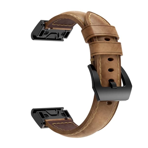 Äkta Läderarmband Garmin Fenix E 47mm Brun