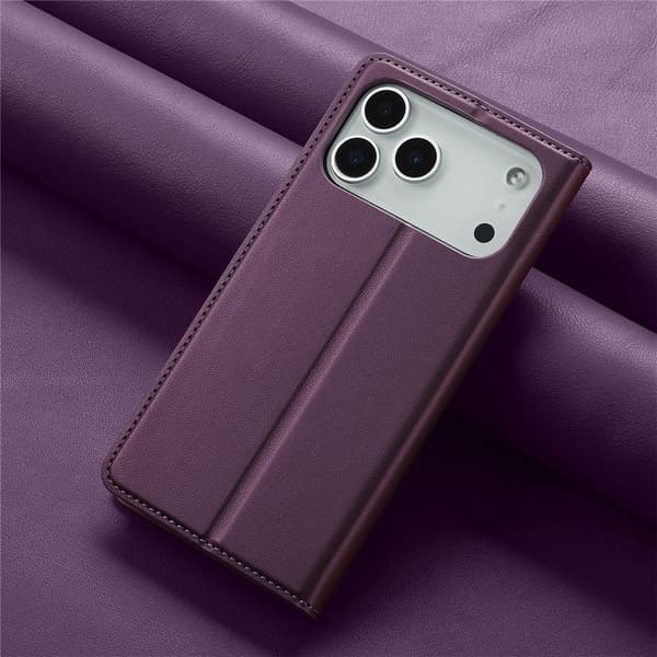 LC.IMEEKE Plånboksfodral till iPhone 18 Pro Max med kortfack och ställ Lila