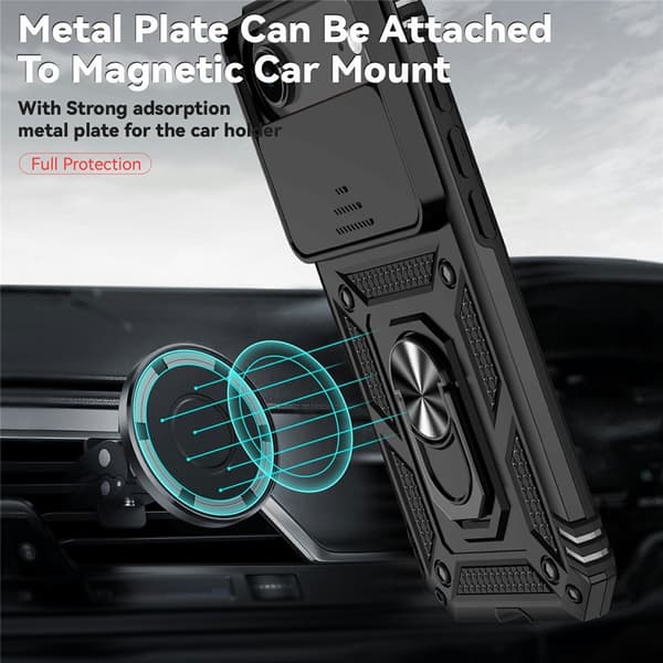 Hybridskal iPhone Air Ring + Kameraskydd Svart