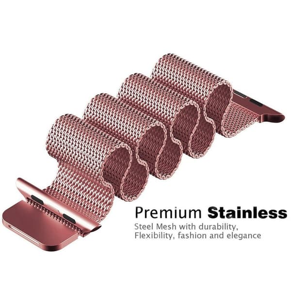 Milanese Loop Armband Apple Watch 45mm Series 9 Rosa