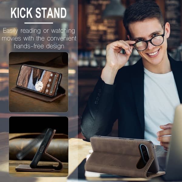 CaseMe Slim Plånboksfodral Google Pixel 10 Pro XL Brun