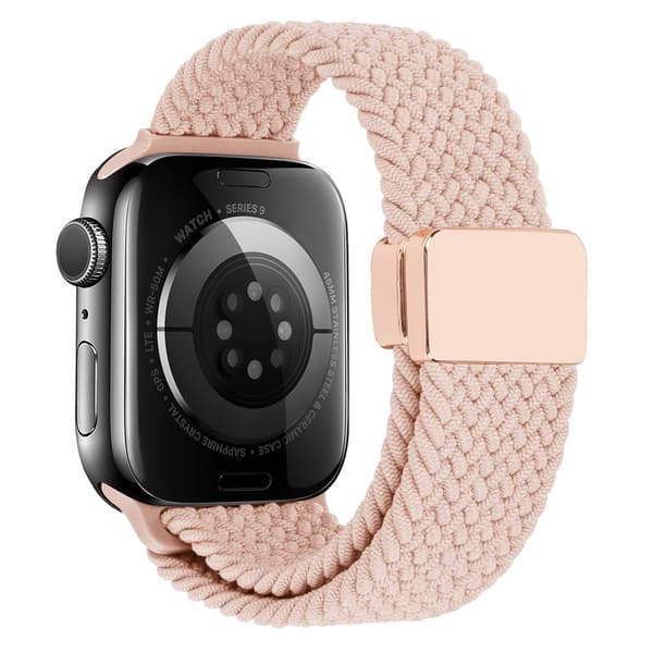 Elastiskt Vävd Nylonarmband Apple Watch Series 11 42mm Rosa