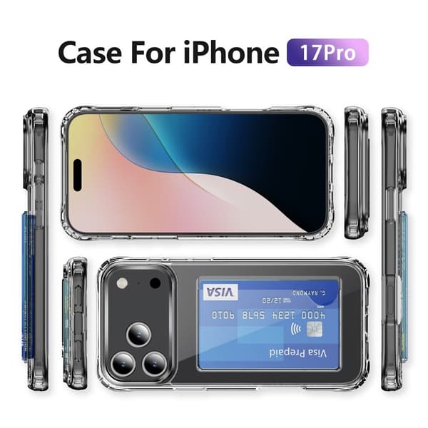 Skal Kortfack iPhone 17 Pro Genomskinlig