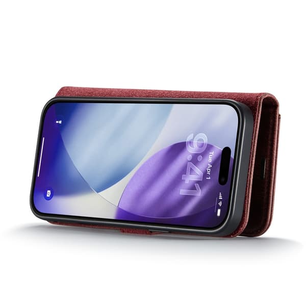 DG.MING 2-in-1 Magnet Wallet iPhone 17 Pro Red