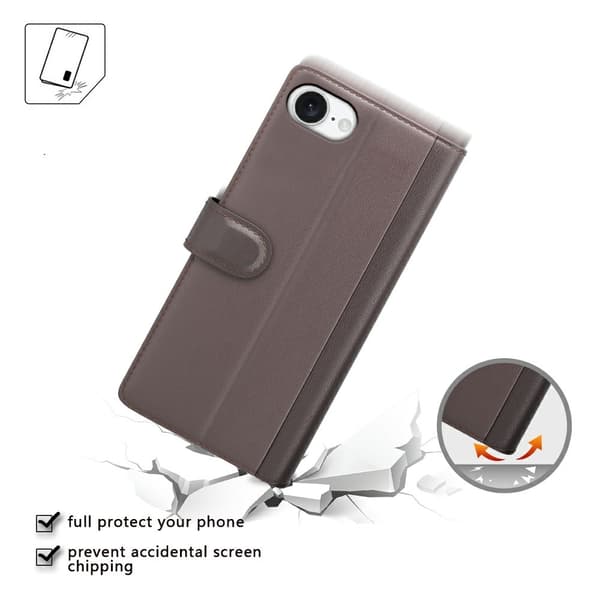 Äkta Läderfodral iPhone 16e Brun