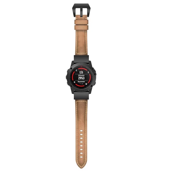 Äkta Läderarmband Garmin Fenix E 47mm Brun