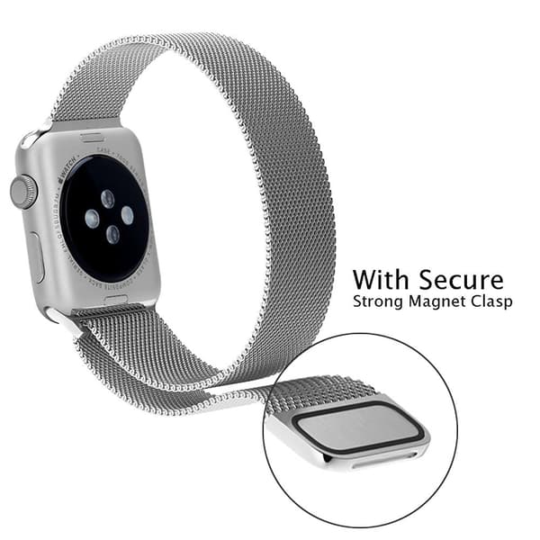 Milanese Loop Armband Apple Watch Ultra 3 49mm Silver