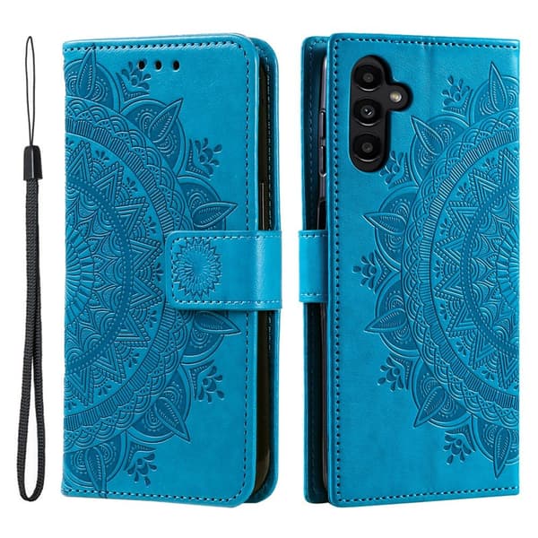 Läderfodral Mandala Samsung Galaxy S25 FE Blå