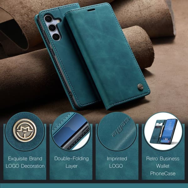 CaseMe Slim Plånboksfodral Samsung Galaxy S25 FE Blå