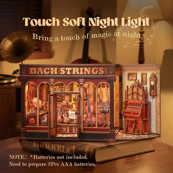 Bokhörna Kit, DIY Montering, LED Belysningsfunktion,Bach Sträng