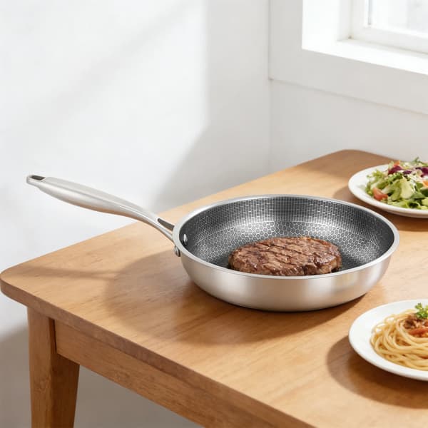 Stegepande, Non-stick, Rustfrit Stål,Sølv