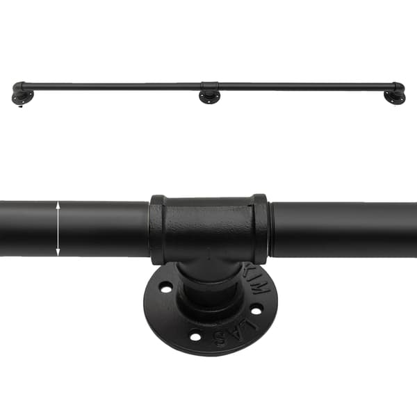 Rør Gelænder, Holdbart Materiale, Skridsikker Design,sort